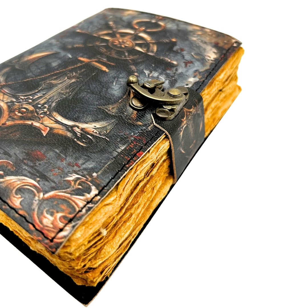 Carnet en cuir rétro marin 200 pages - H110