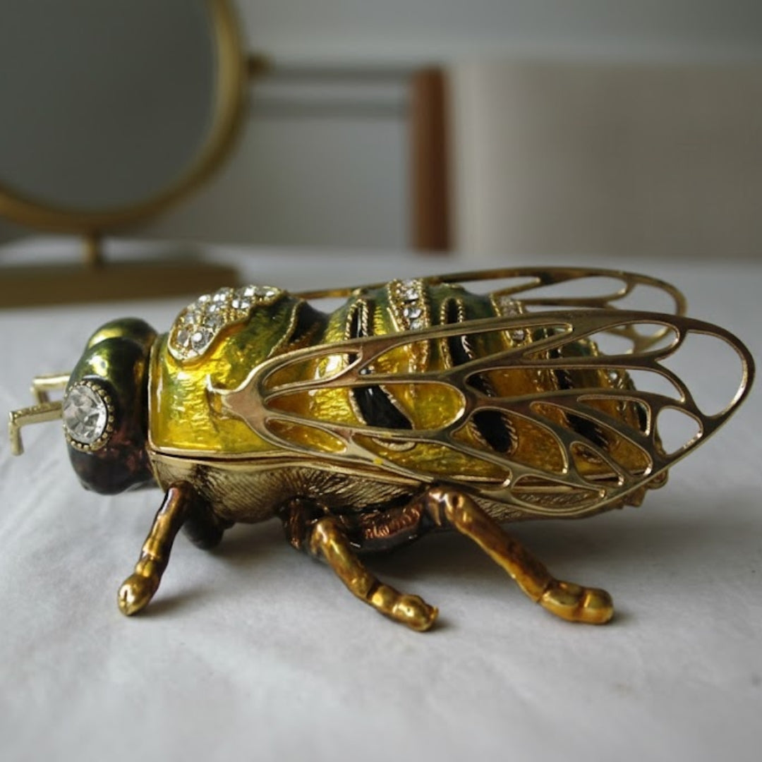 Boîte coffret à bijoux exclusive ornée de cristaux – Abeille – HX542