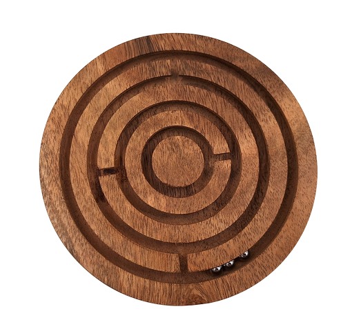 Jeu d’adresse et de logique en bois : billes dans un labyrinthe - DNU-005