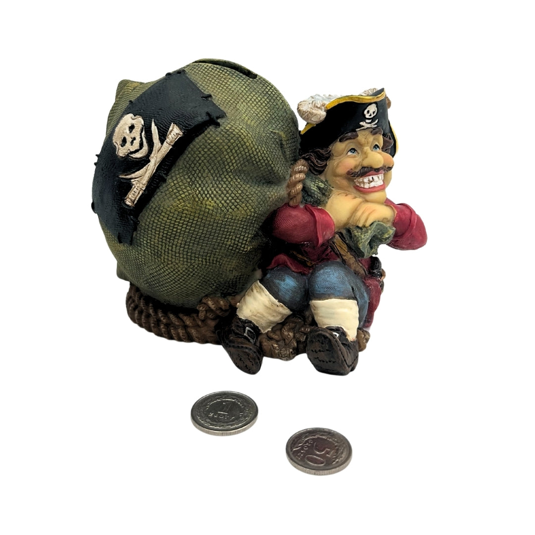 Tirelire décorative pirate avec trésor 14 cm - CE03852