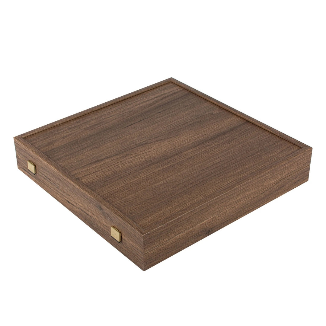 Échiquier métallique exclusif – Plateau d’échecs en laiton 44 x 44cm – Moyen Âge – S12CBLU