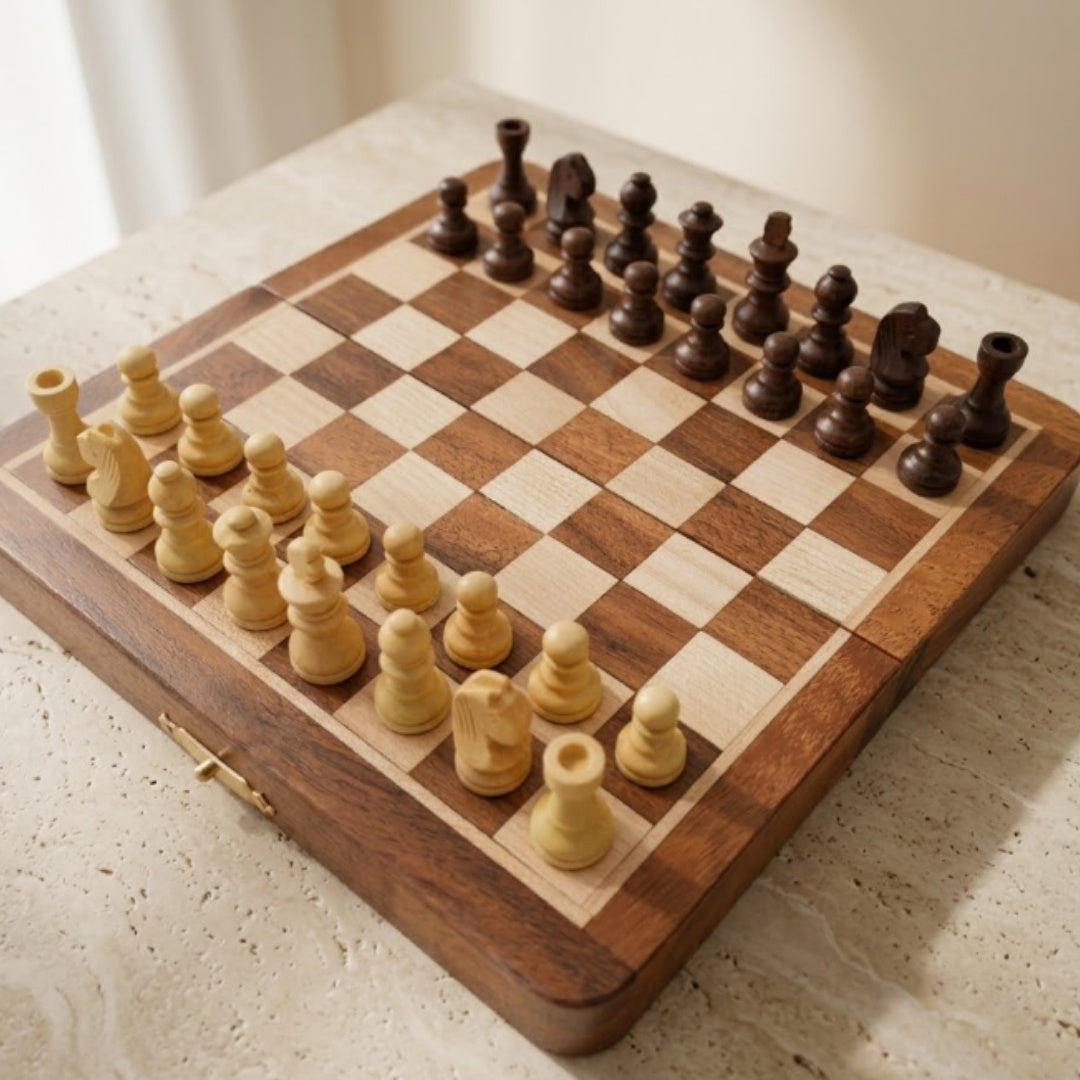 Échecs magnétiques en bois - jeu de stratégie - G201Z