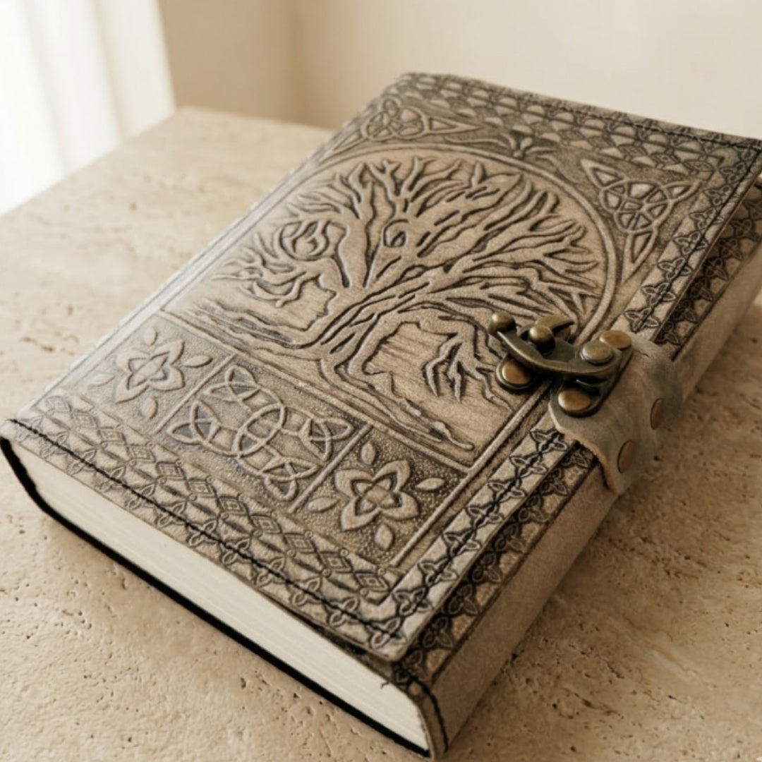 Carnet en cuir rétro Arbre de Vie – 200 pages 125 GSM - H019