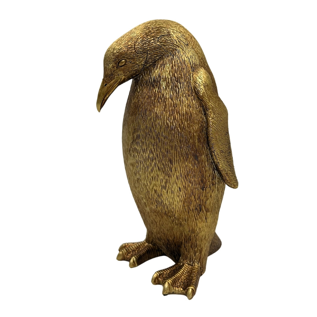 Statuette décorative pingouin doré Hauteur 20,5 cm – 3989FJZ
