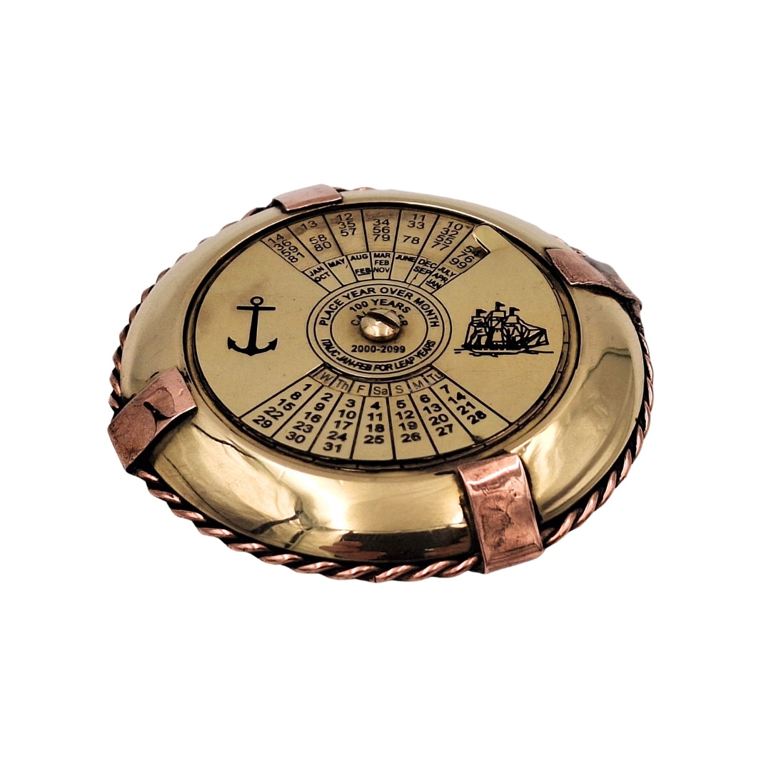 Élégant calendrier nautique en laiton - NI1422