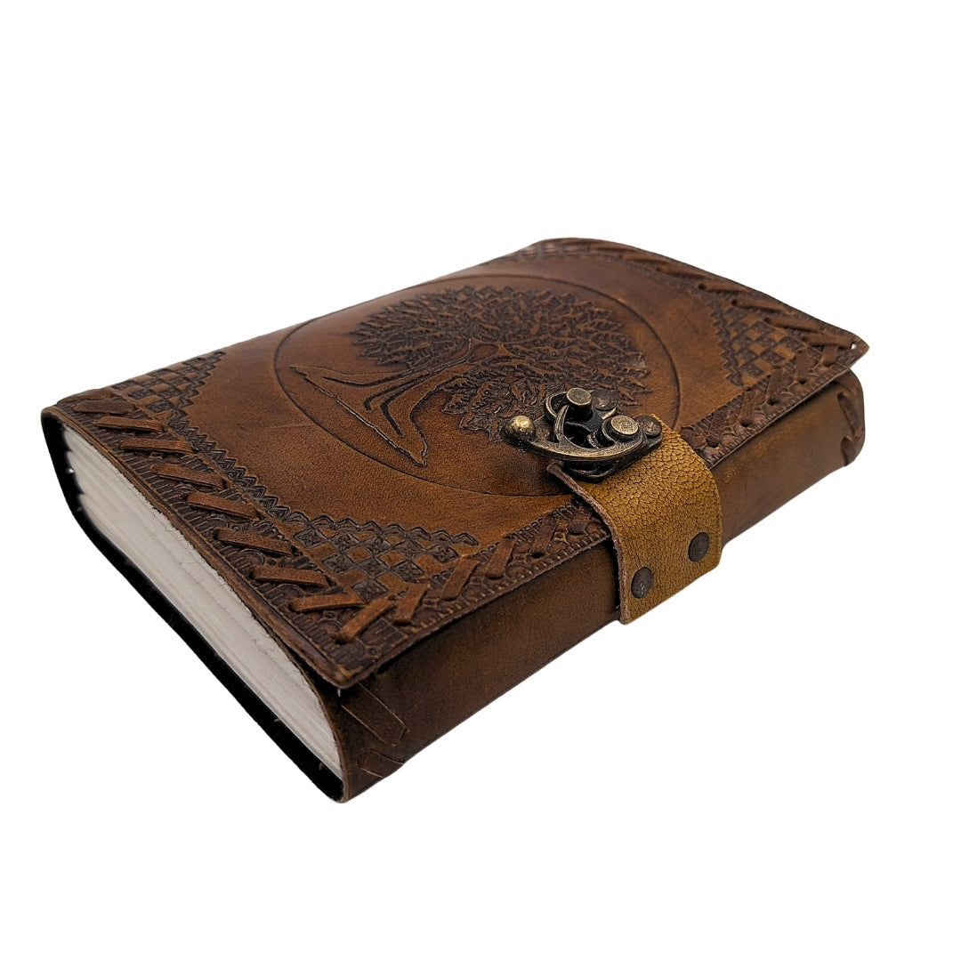 Carnet en cuir vintage rétro 200 pages – Arbre de Vie - AH01