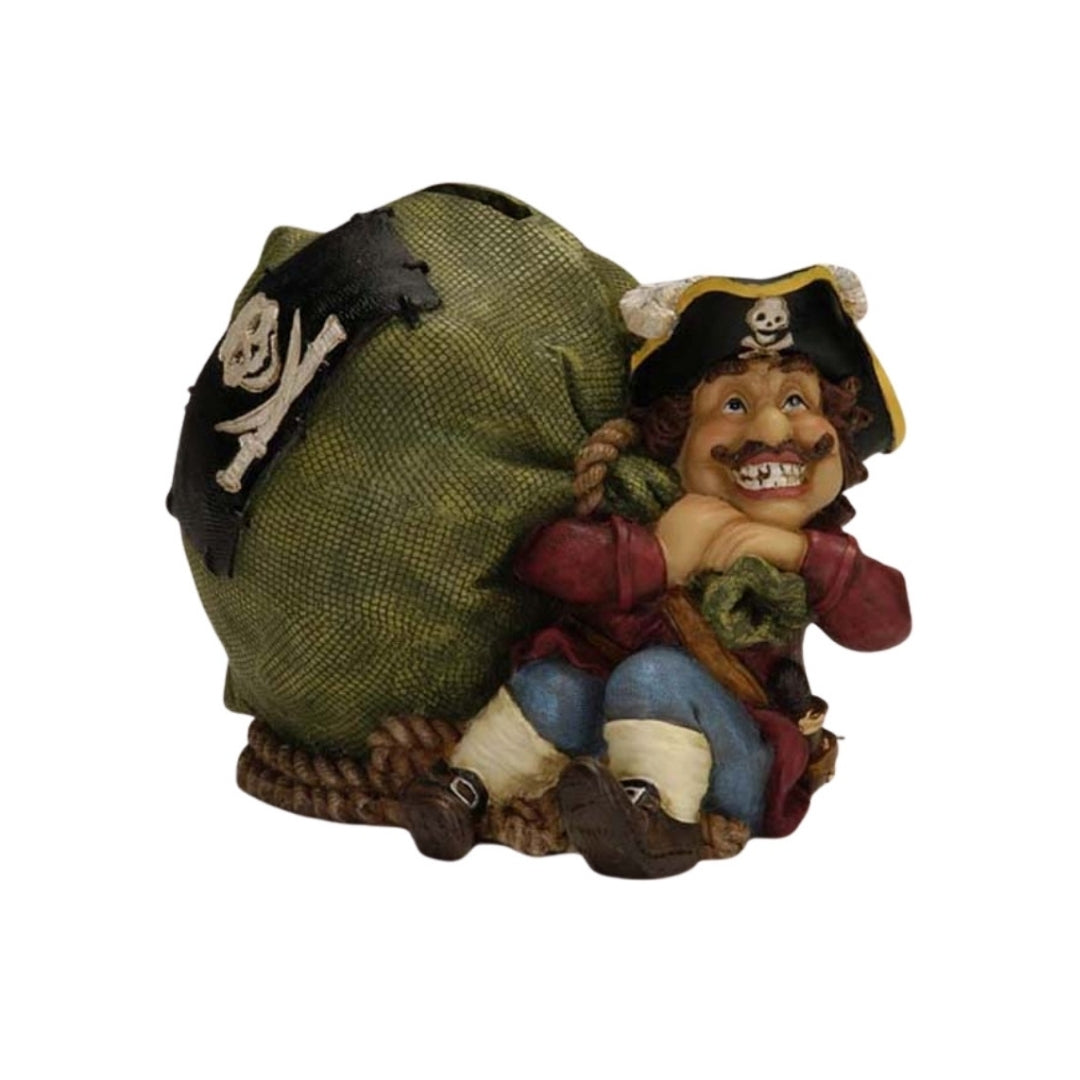Tirelire décorative pirate avec trésor 14 cm - CE03852
