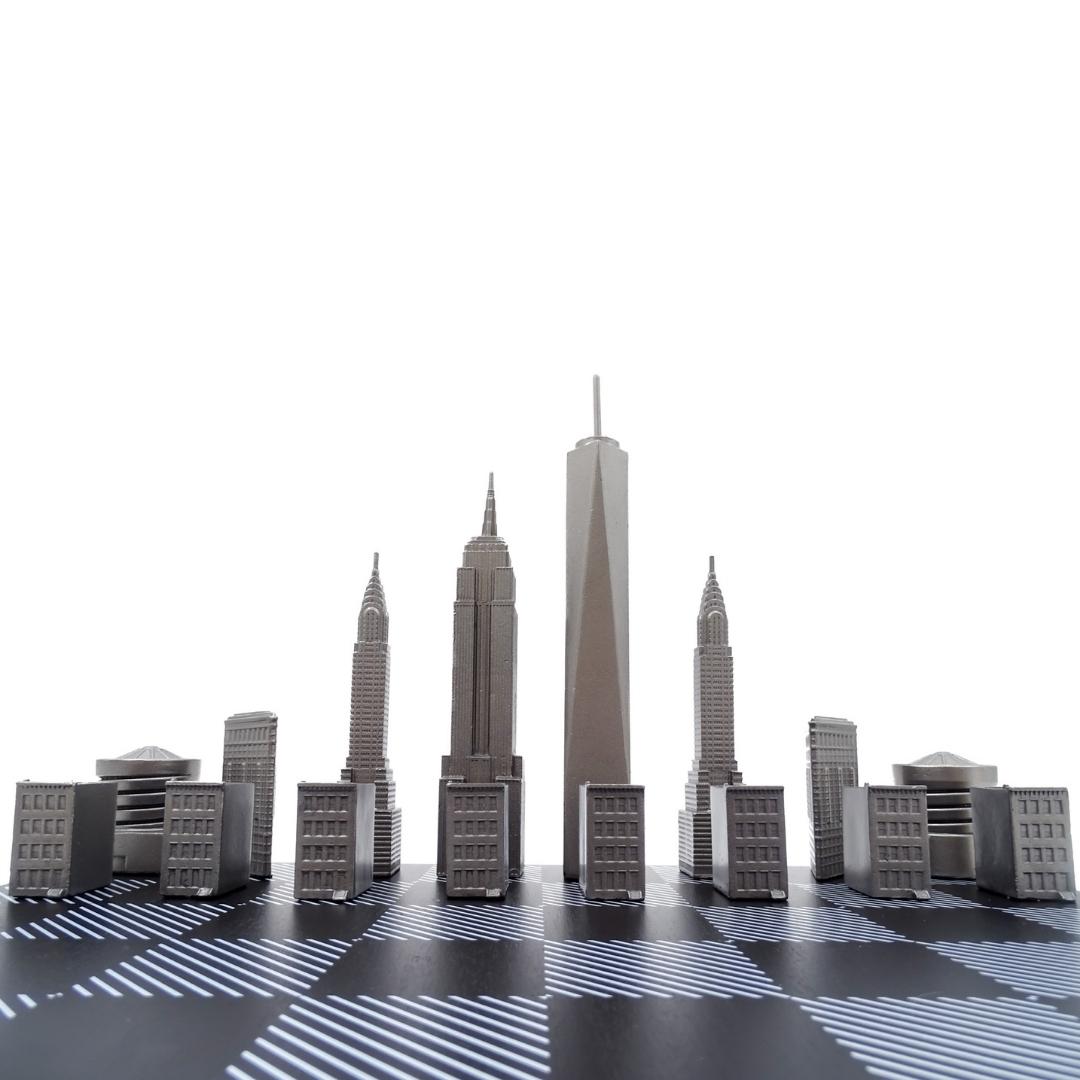 Échecs design Skyline New York en acier inoxydable – NY