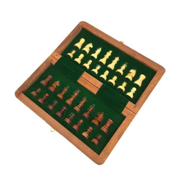 Échecs en bois magnétiques 17x17cm - pliants - DNU-025