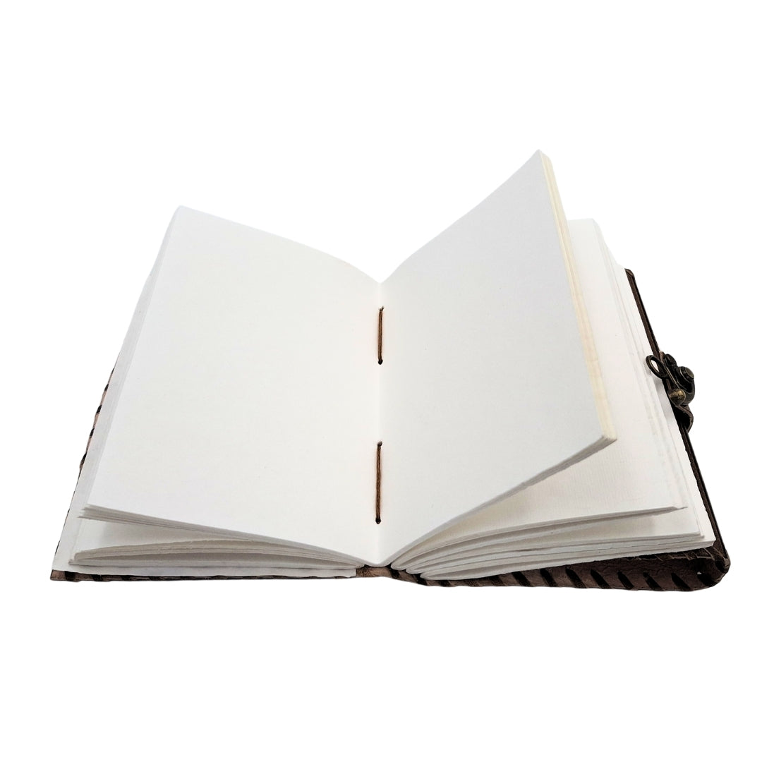 Carnet en cuir rétro 200 pages Soleil et Lune 200 pages - AH05