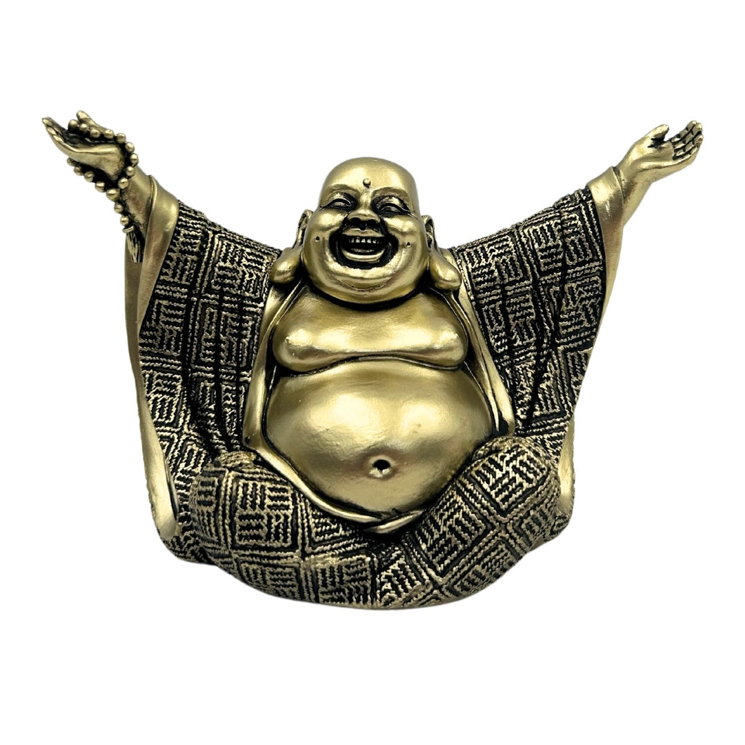 Statuette de Bouddha – Bouddha joyeux – Décoration dorée - 4406FJH