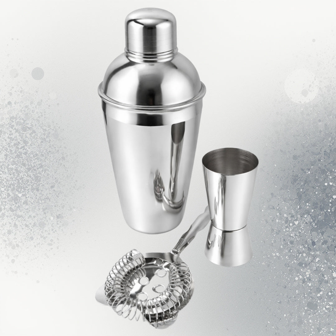 Set de bar – 3 pièces Shaker Jigger Passoire - BS48171
