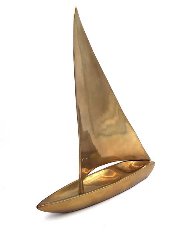 Grand modèle réduit de voilier - aluminium - 39 x 30cm - N-3045