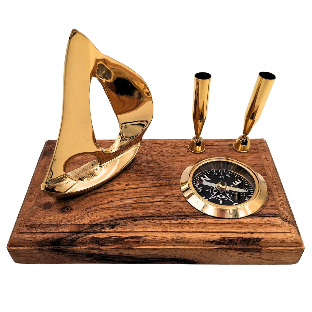 Élégant ensemble de bureau - yacht et boussole - élégant cadeau marin - BCPH103