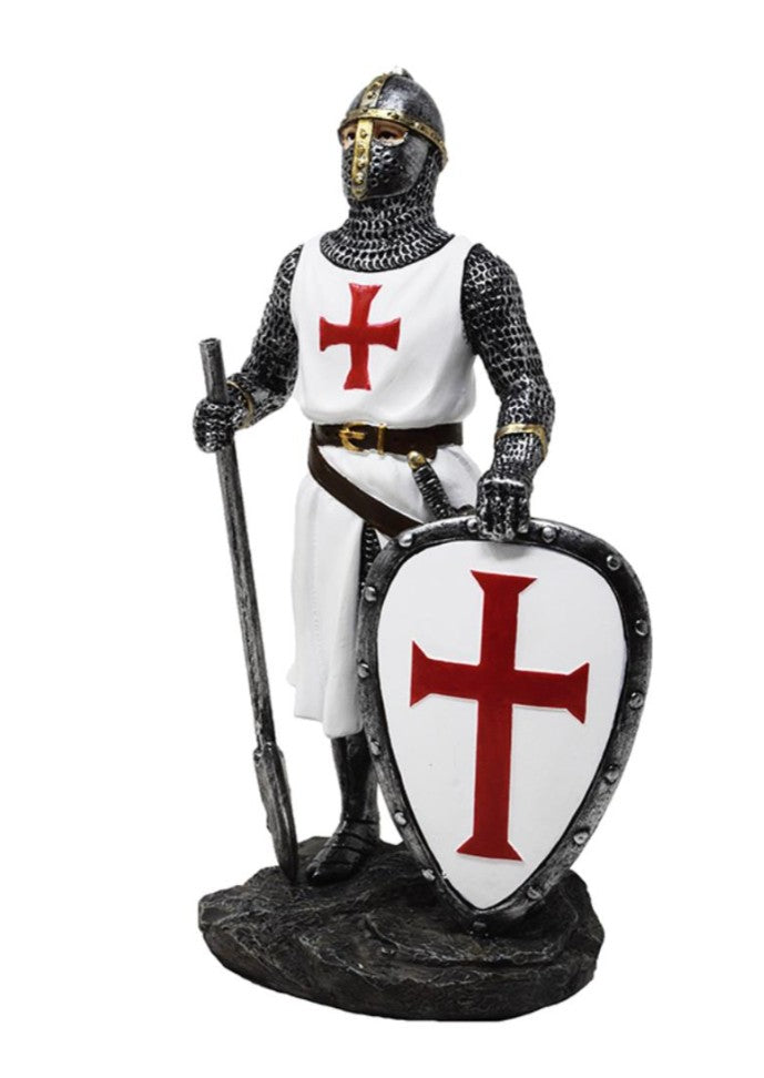 Figurine de chevalier templier 18,5 cm – Polyrésine – MC-23134