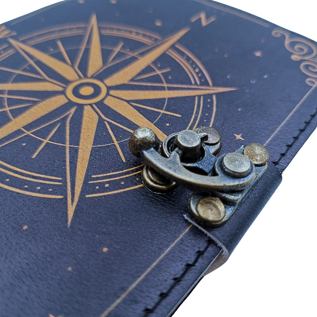 Carnet en cuir Rose des vents rétro – Cadeau pour navigateur - AH09