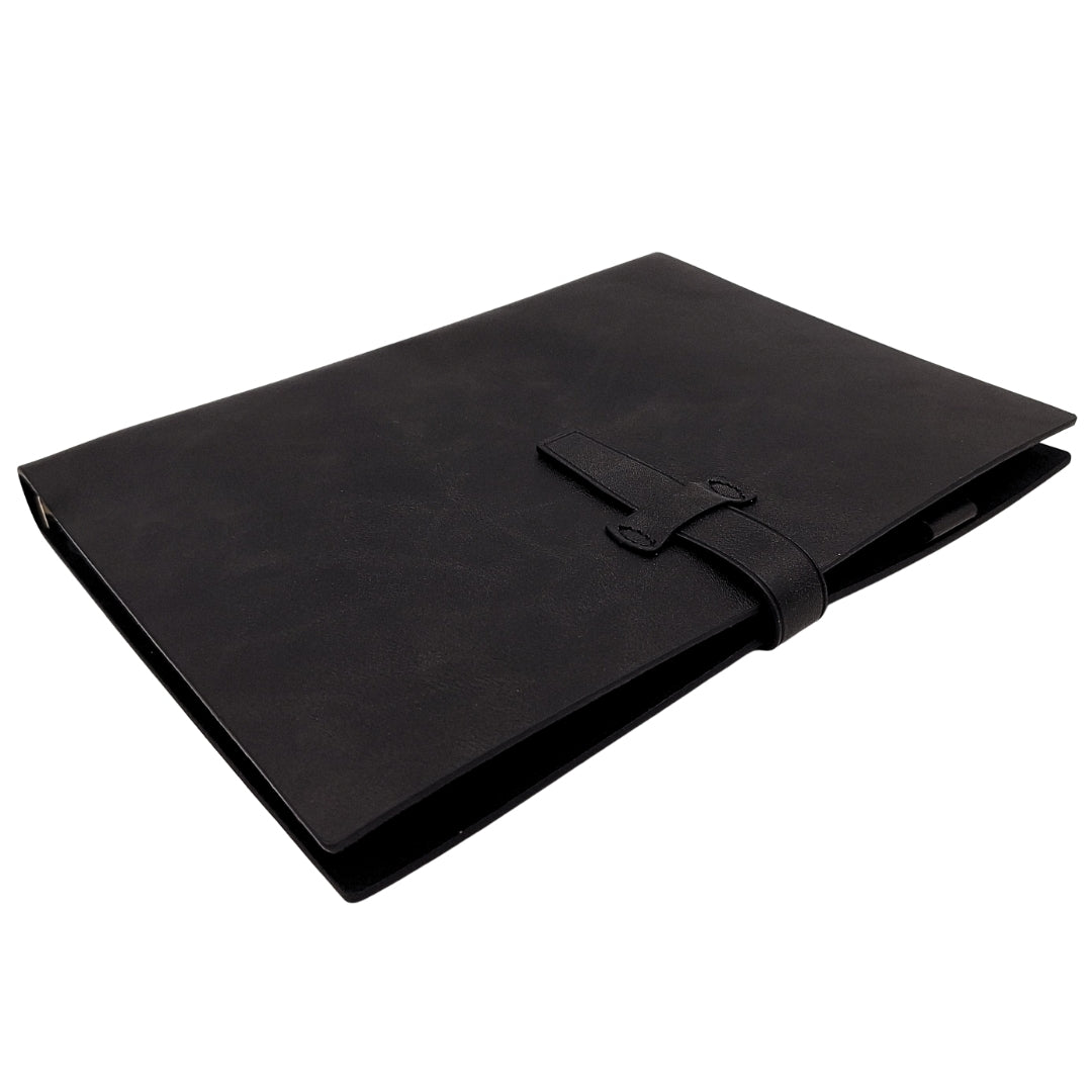 Carnet élégant en cuir A5 vintage rétro avec fermeture – Journal intime – EE4