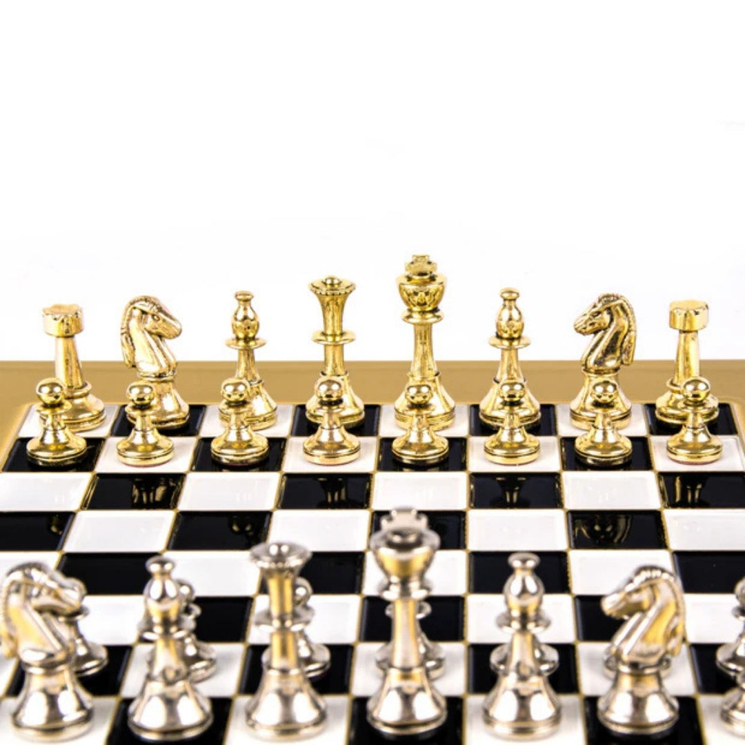 Échecs exclusifs en laiton 28x28cm - Staunton - S32BLA