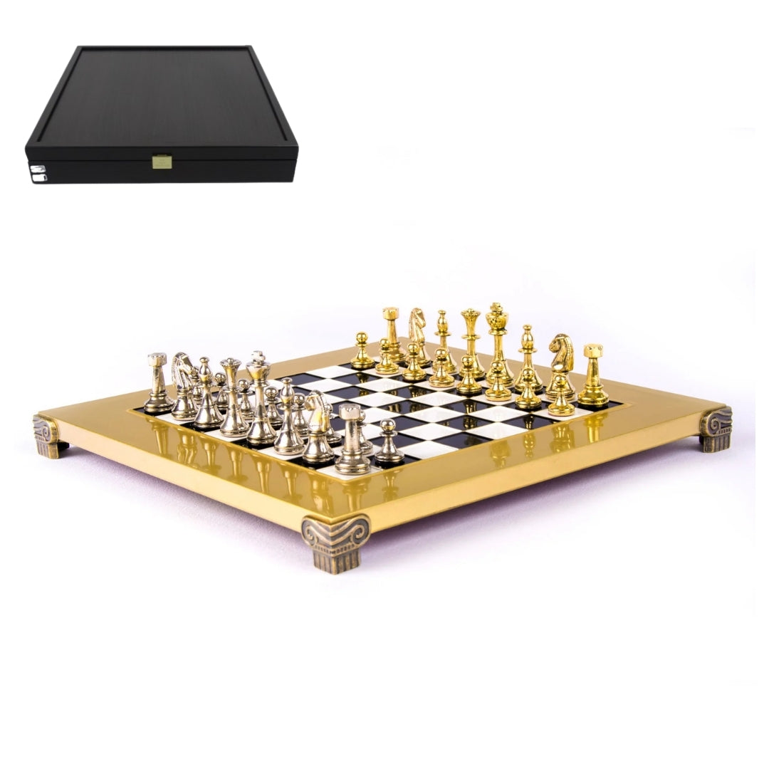 Échecs exclusifs en laiton 28x28cm - Staunton - S32BLA
