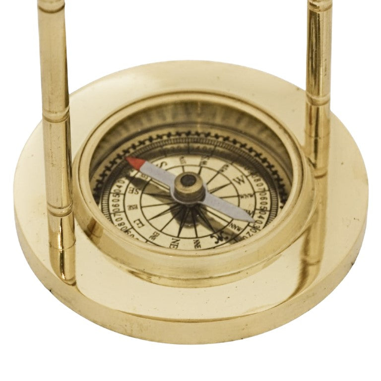 Globe décoratif en laiton avec compas MX1160