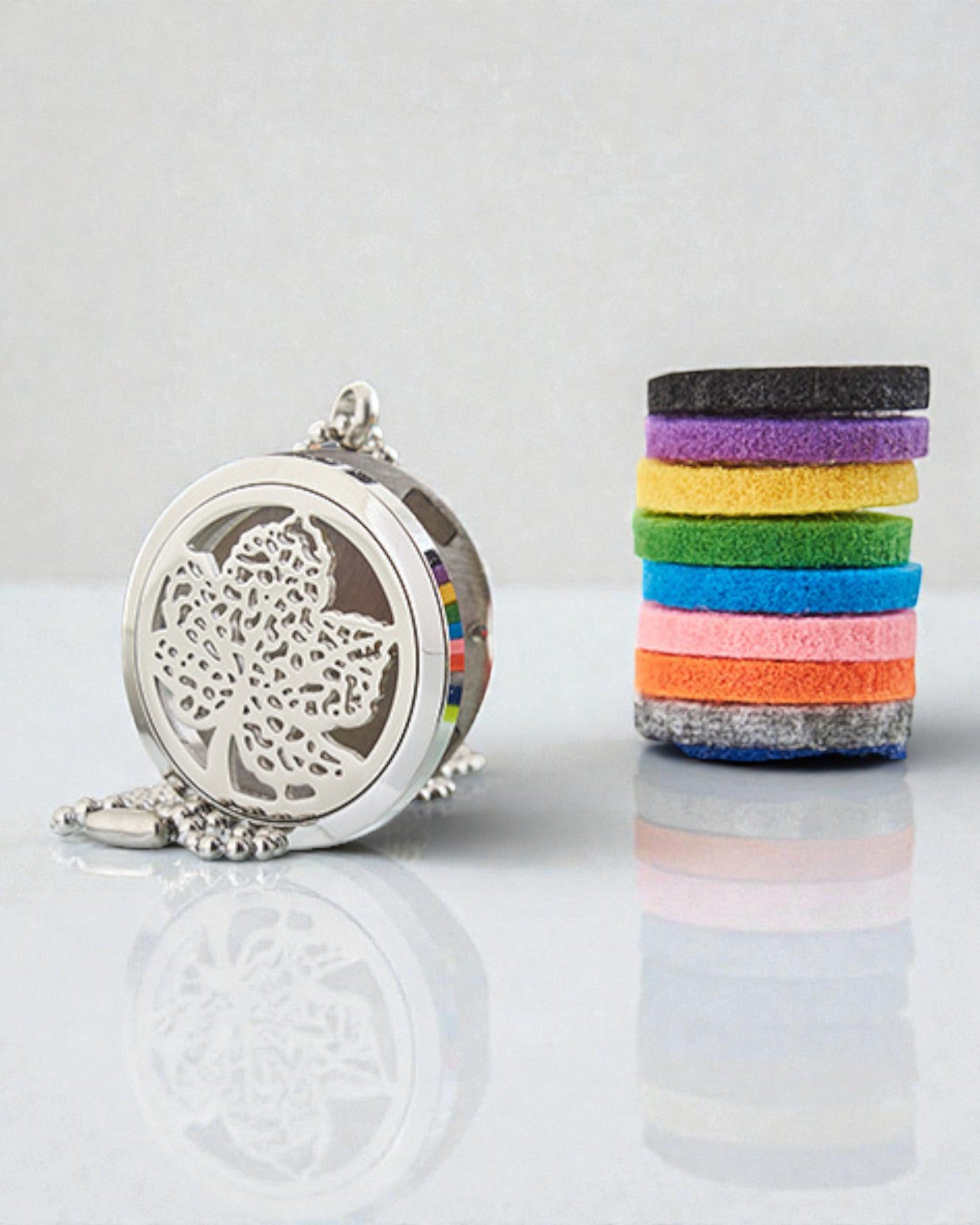 Green Harmony – Naszyjnik Aromaterapeutyczny Liść 30 mm