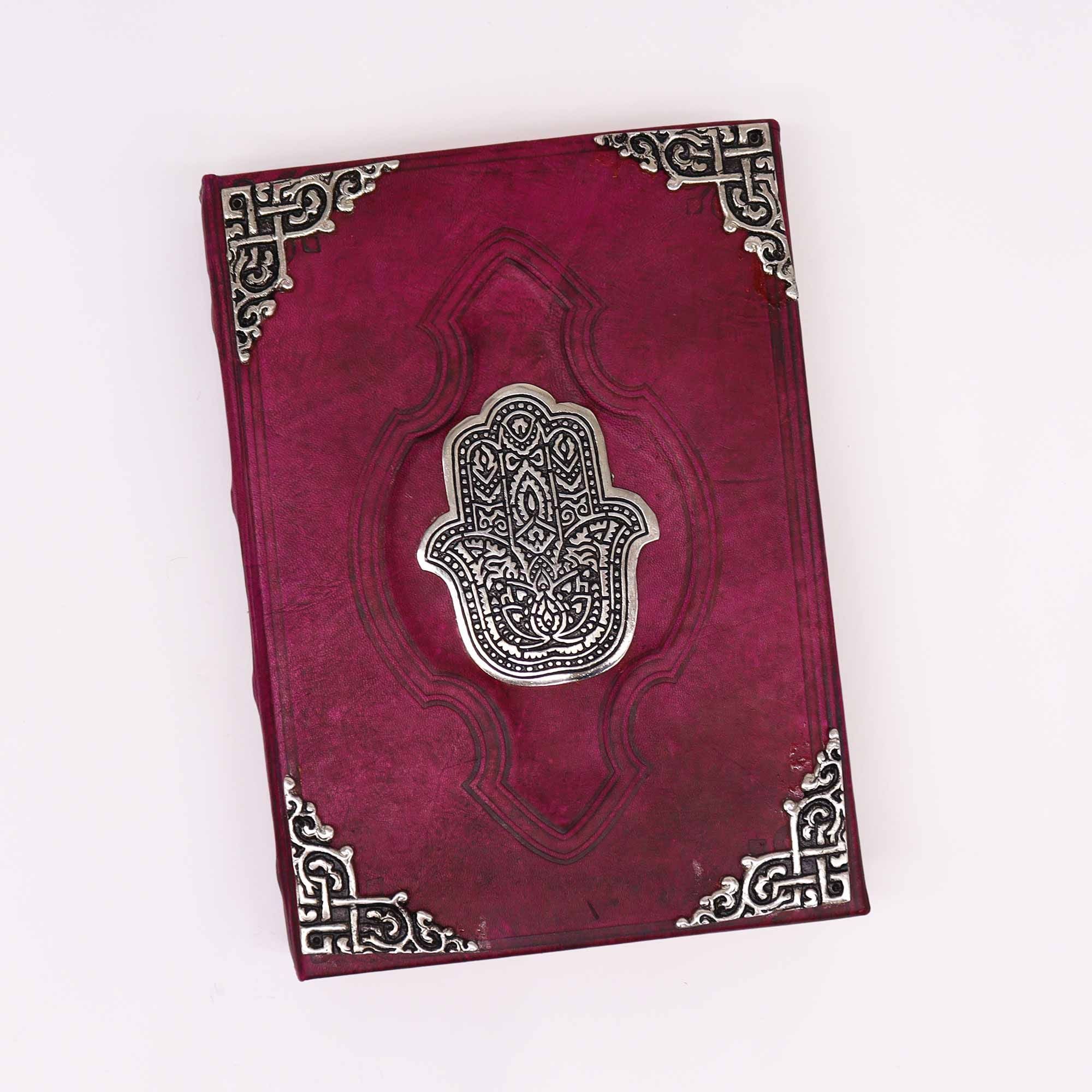 Carnet Hefty Red Tan décoré d'une Hamsa