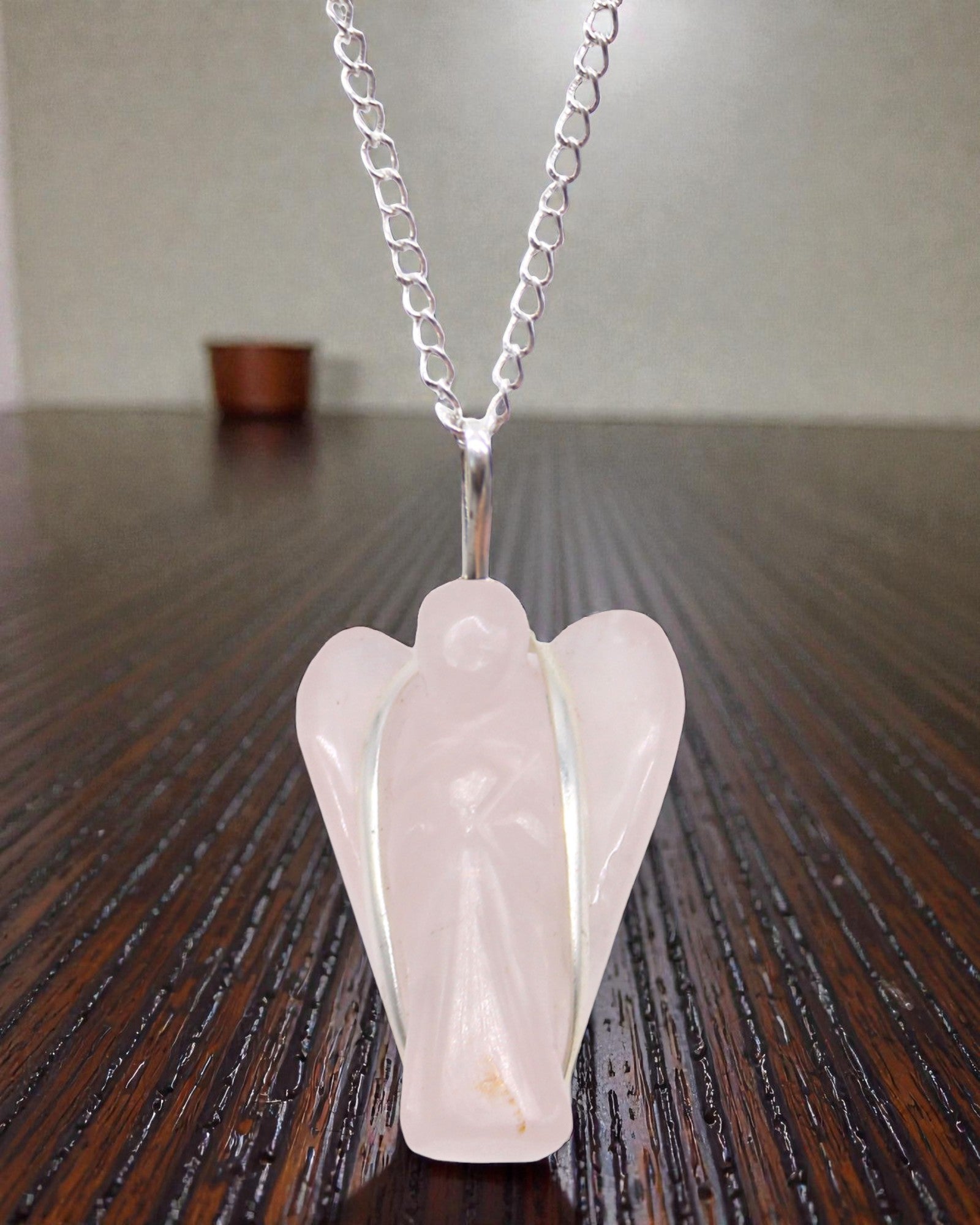 Guardian Spirit – Guardian Angel Pendant in Rose Quartz