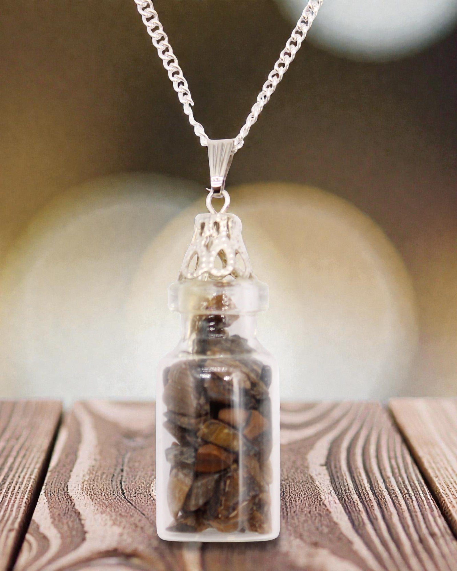 Bottle of Power – Necklace with Tiger's Eye in a Vial