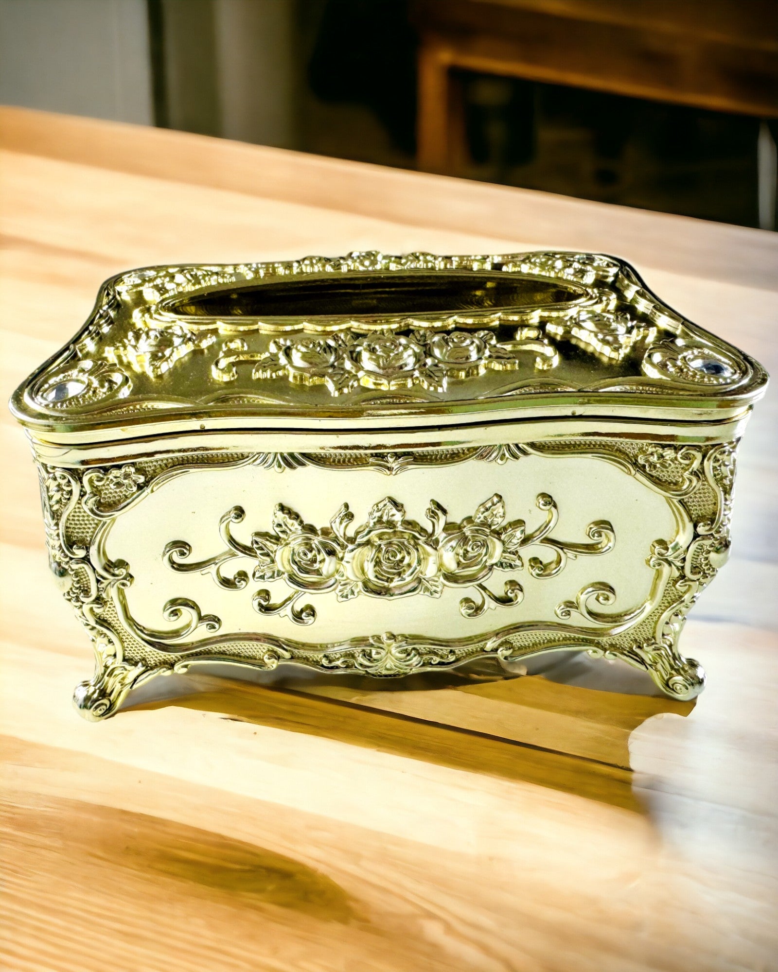 Boîte Élégante pour Mouchoirs avec Fleurs Gaufrées - Contenant pour Serviettes