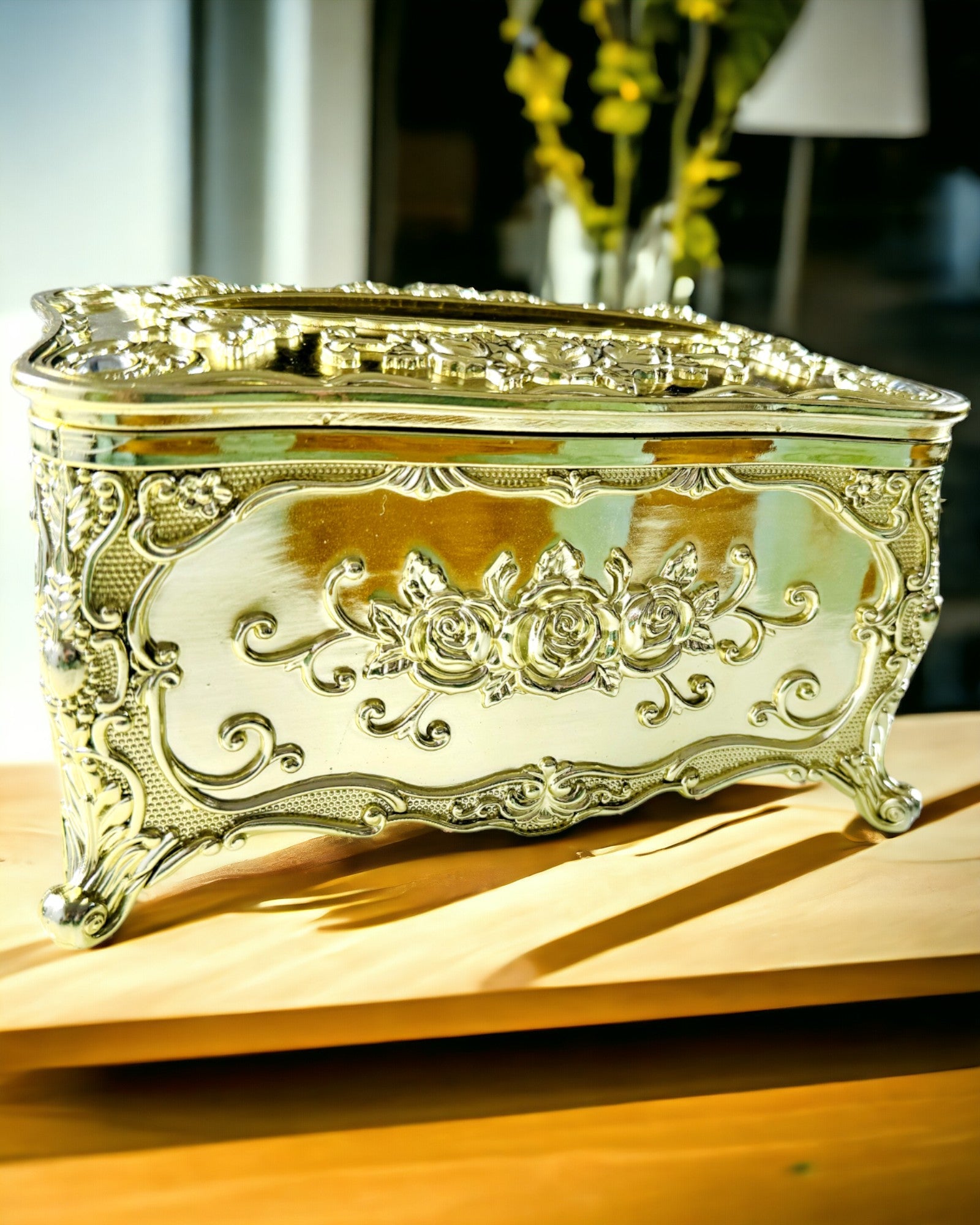 Boîte Élégante pour Mouchoirs avec Fleurs Gaufrées - Contenant pour Serviettes