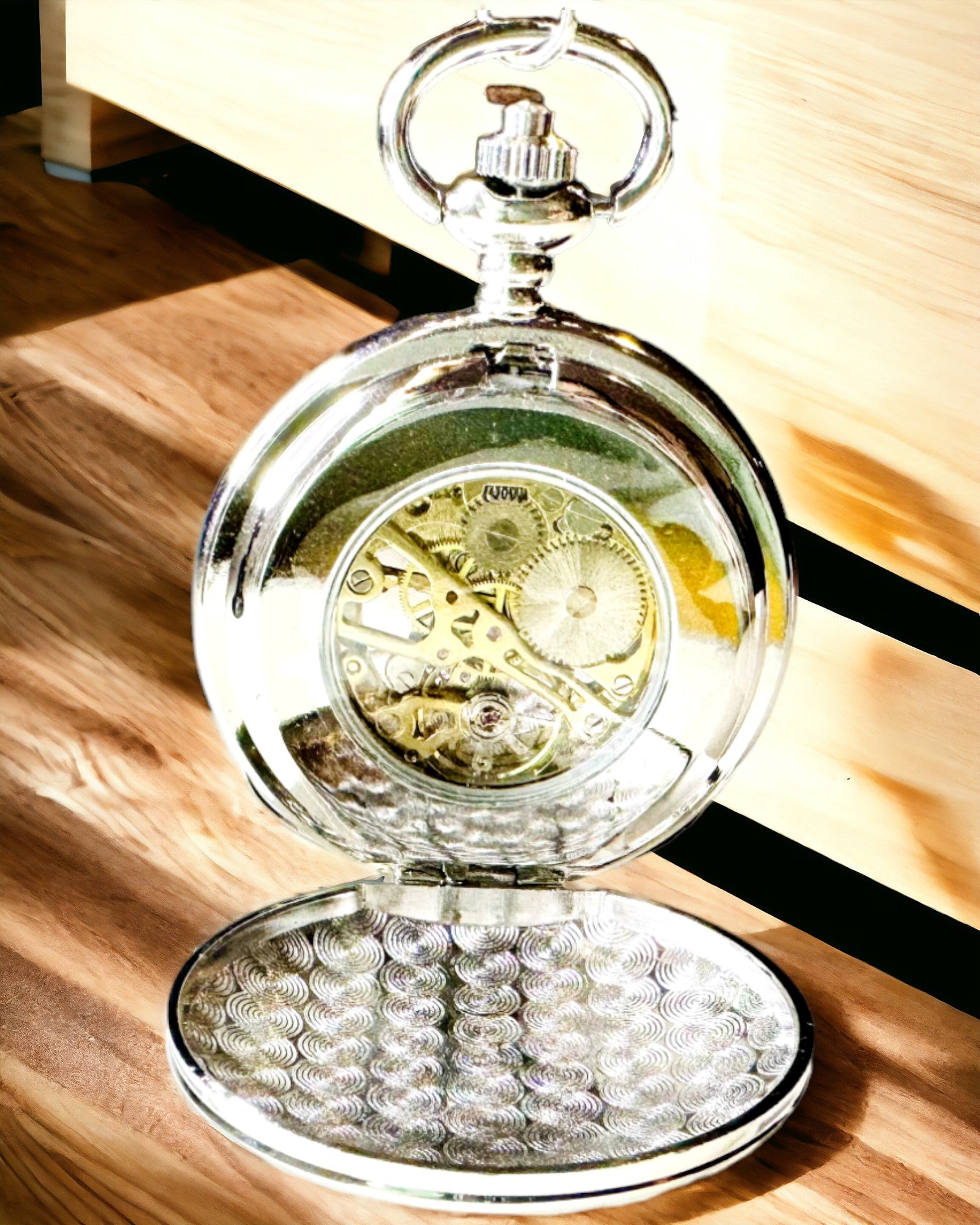 Montre de Poche Mécanique Classique à Double Couvercle, Manuelle, Couleur Argentée
