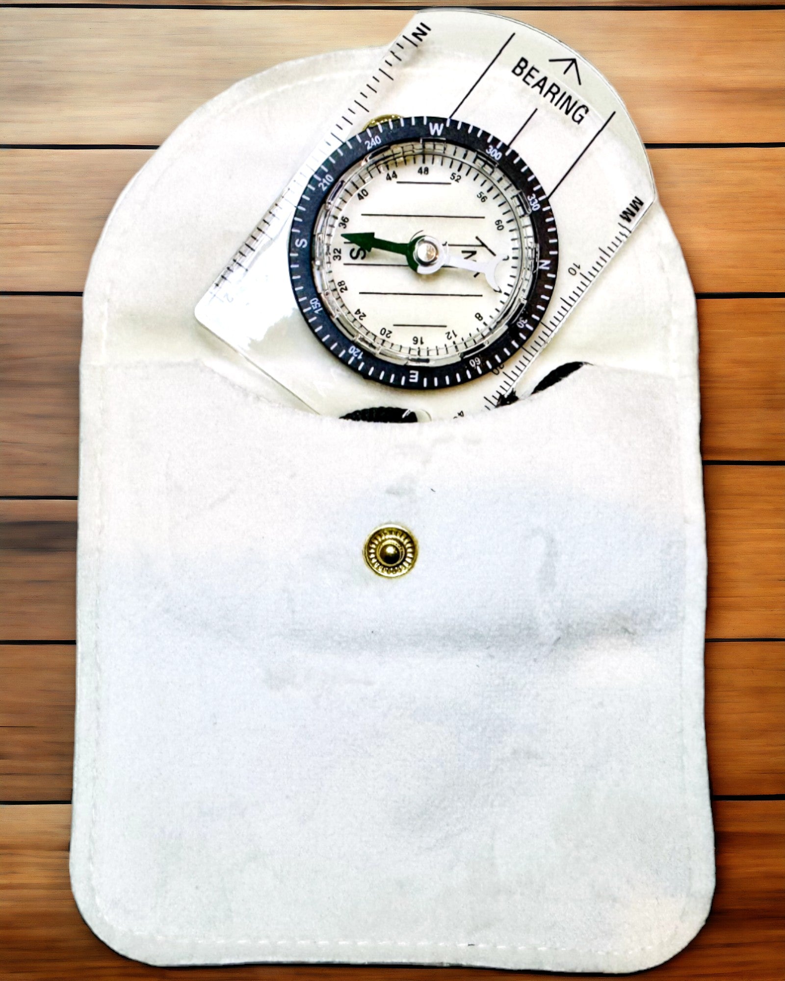 Touristenkompass "Abenteurerführer" - Transparent, Mini-Acryl mit Hängeseil und Kartenmaßstab, mit Gravur