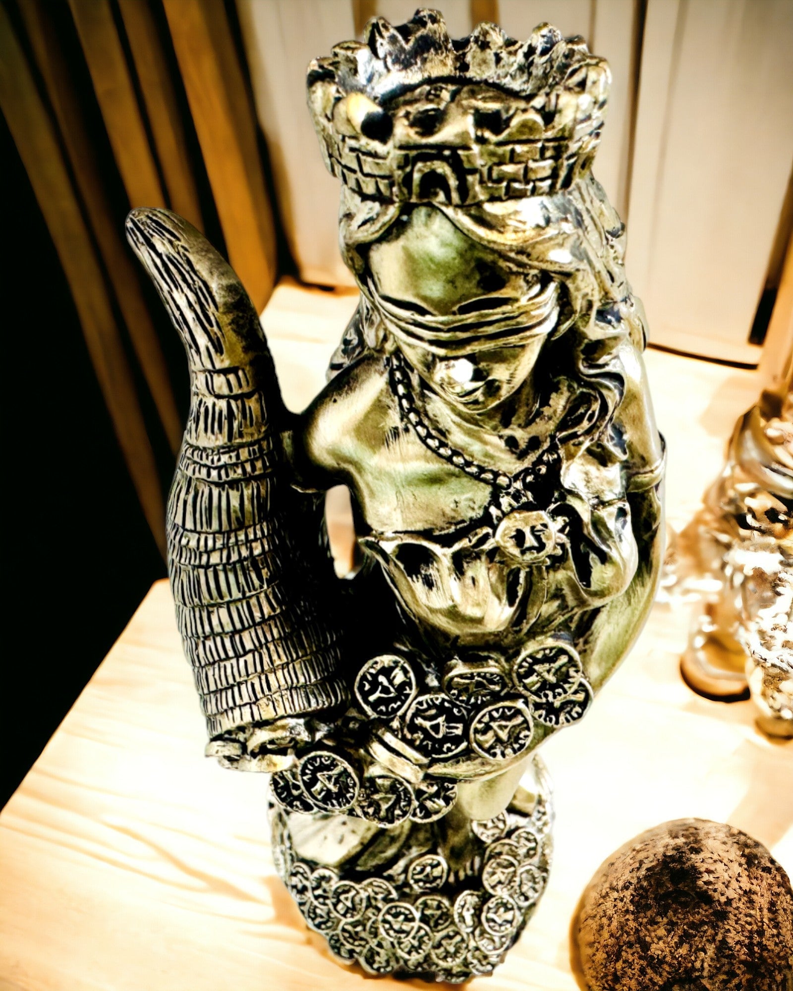 "Statue de la Déesse Abondance" - Statue Décorative en Résine de la Fortune pour la Maison et le Bureau