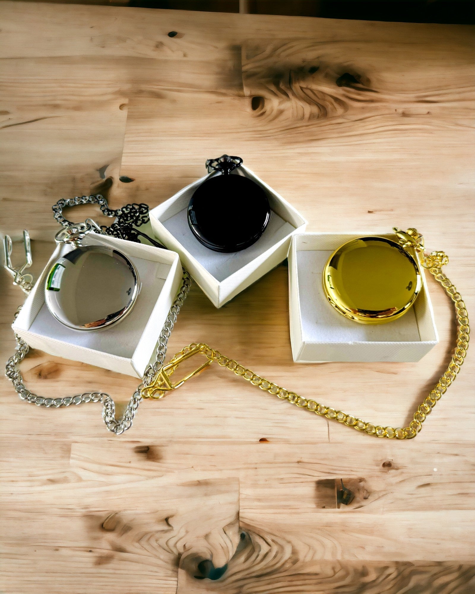 Montre de poche en argent avec mouvement à quartz et possibilité de gravure