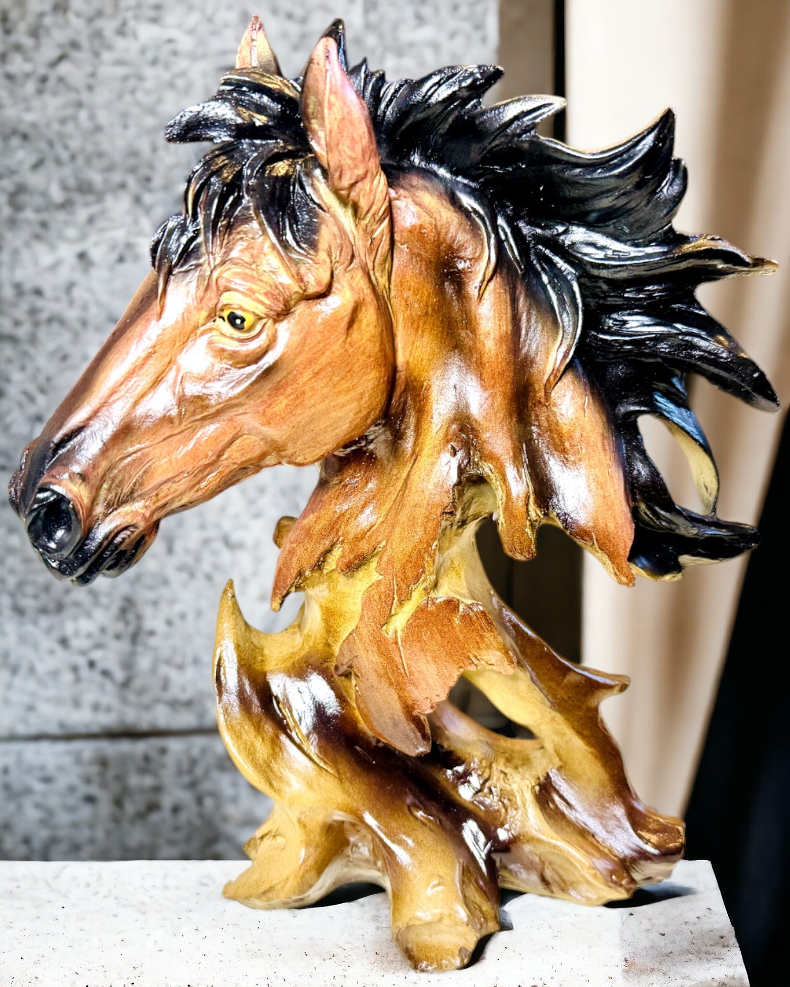 Resin Horse Sculpture in Abstract Style