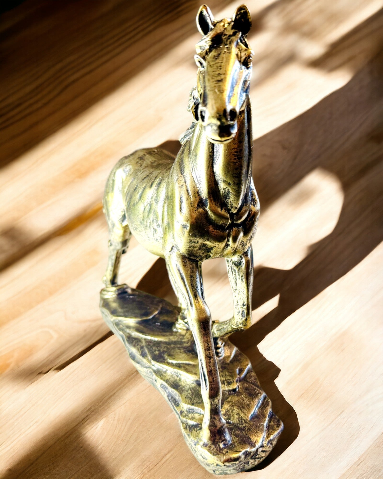 Resin Galloping Horse Figurine with Engraving Option