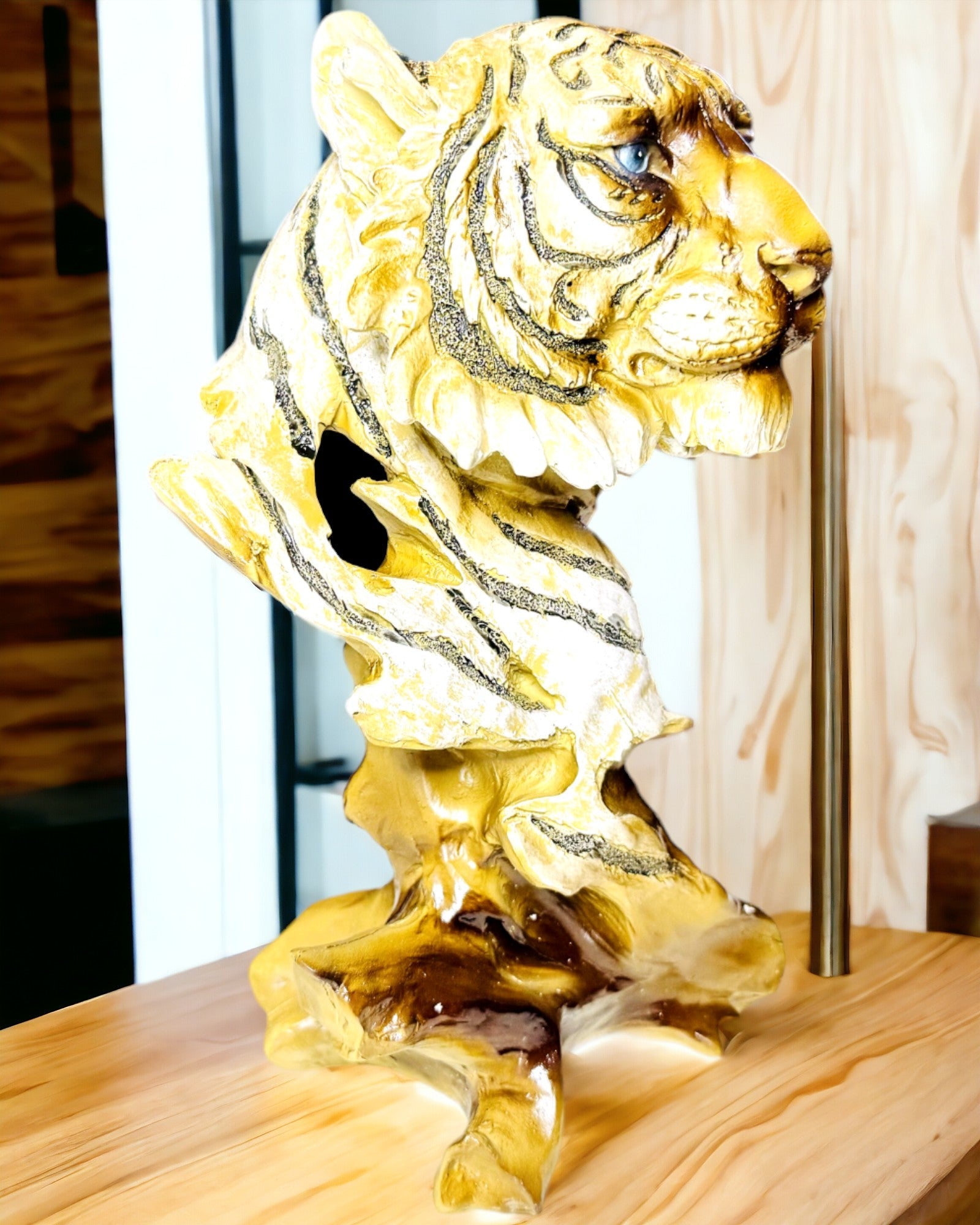 Statuette "Tigre Roi de la Jungle" avec Option de Gravure, figurine de 29 cm de hauteur, décoration pour cadeau