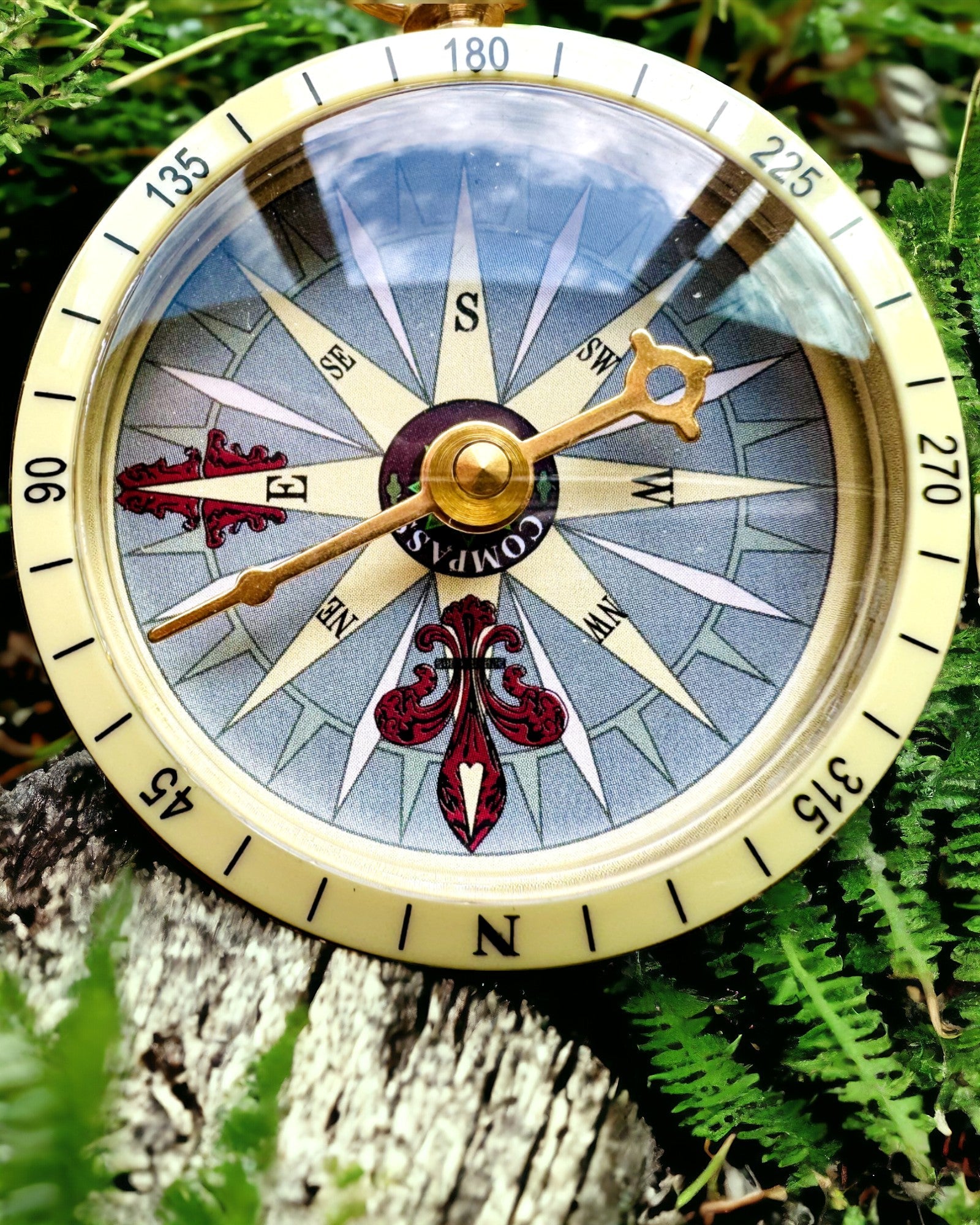 Boussole or rose – objet décoratif de style vintage avec personnalisation gravée – idée cadeau élégante pour voyageurs et amateurs de découvertes