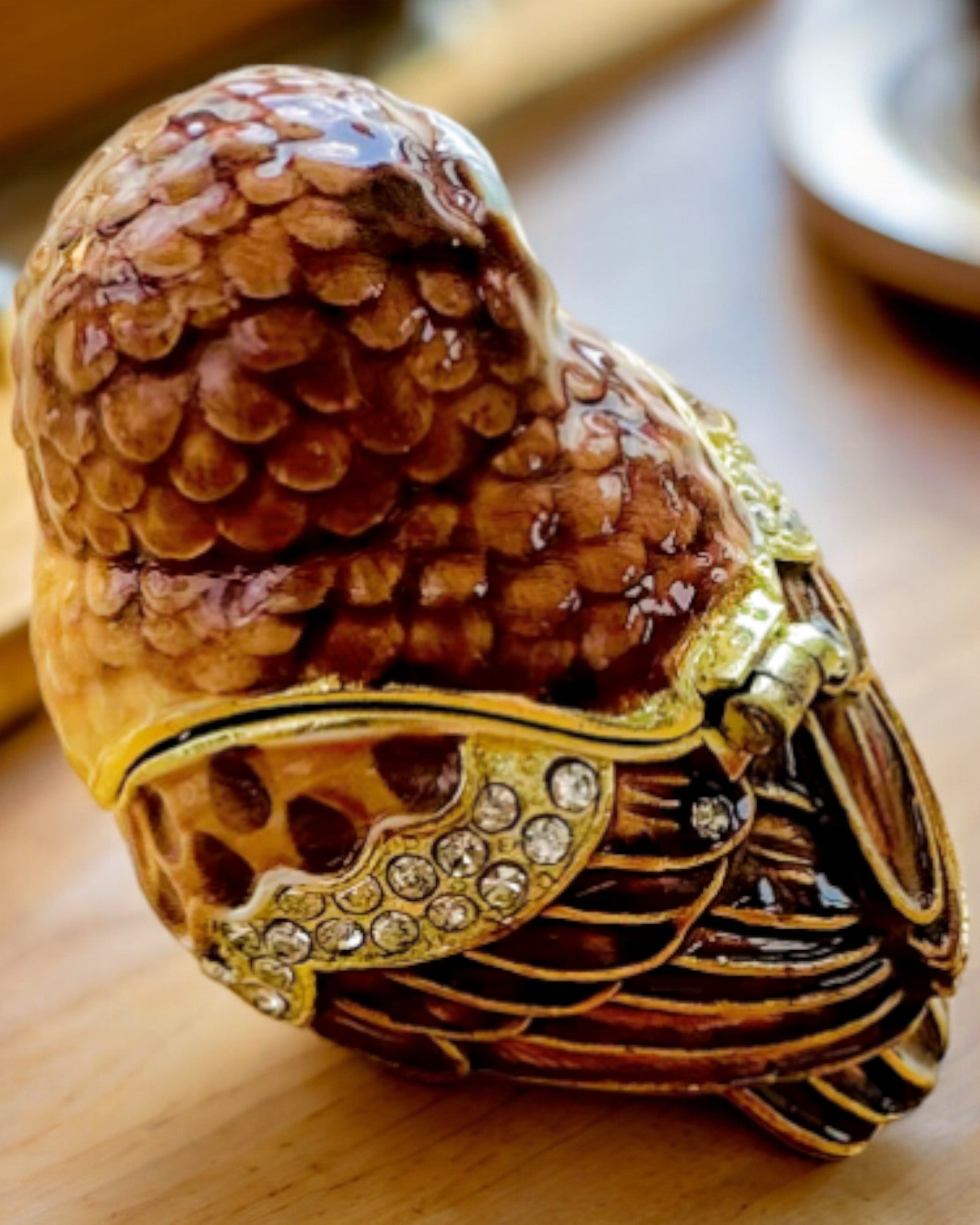 Chouette Charmante avec Cristaux - Coffret à Bijoux avec possibilité de personnalisation par gravure, cadeau