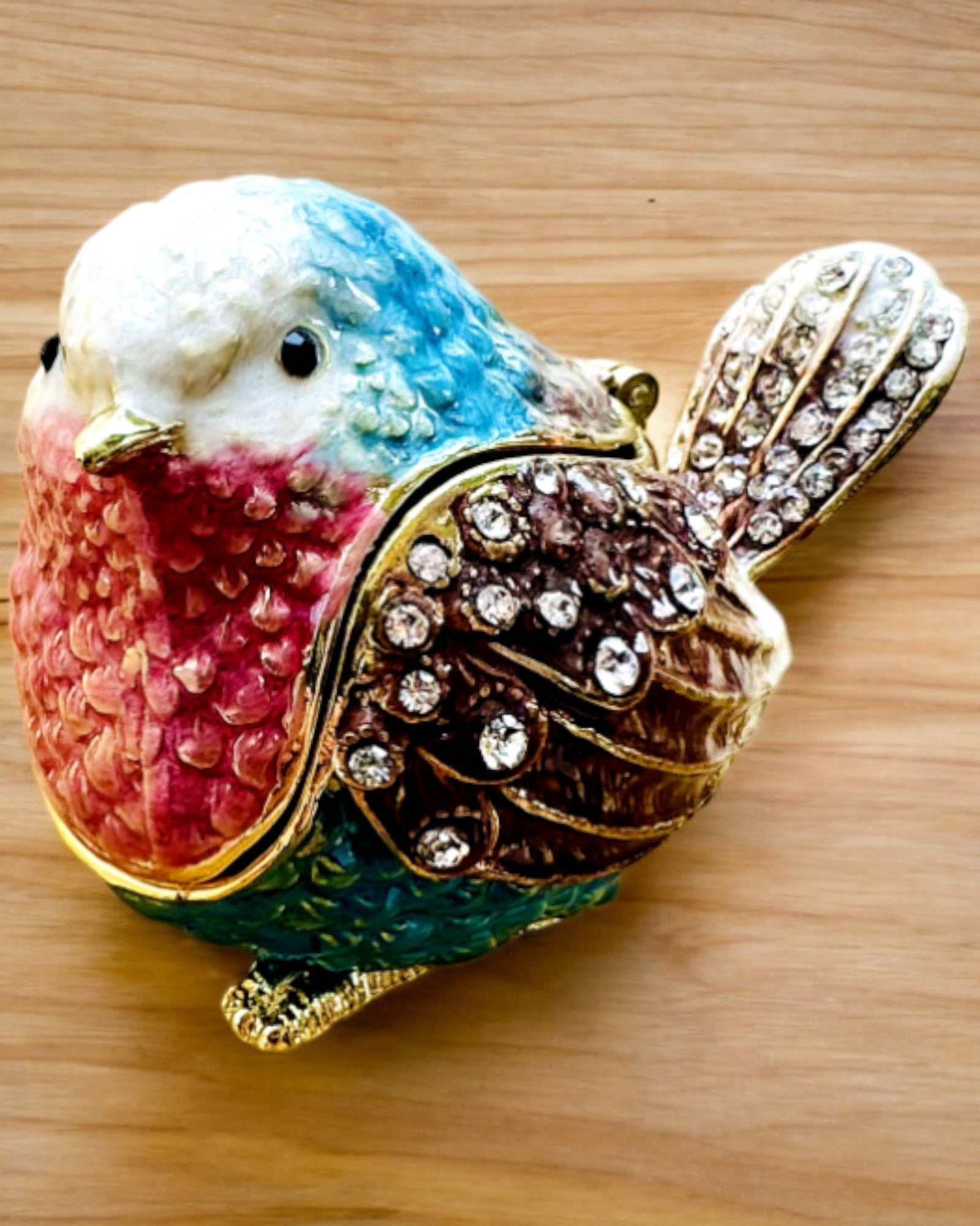 Moineau Coloré avec Gravure - Adorable Cachette pour Trésors