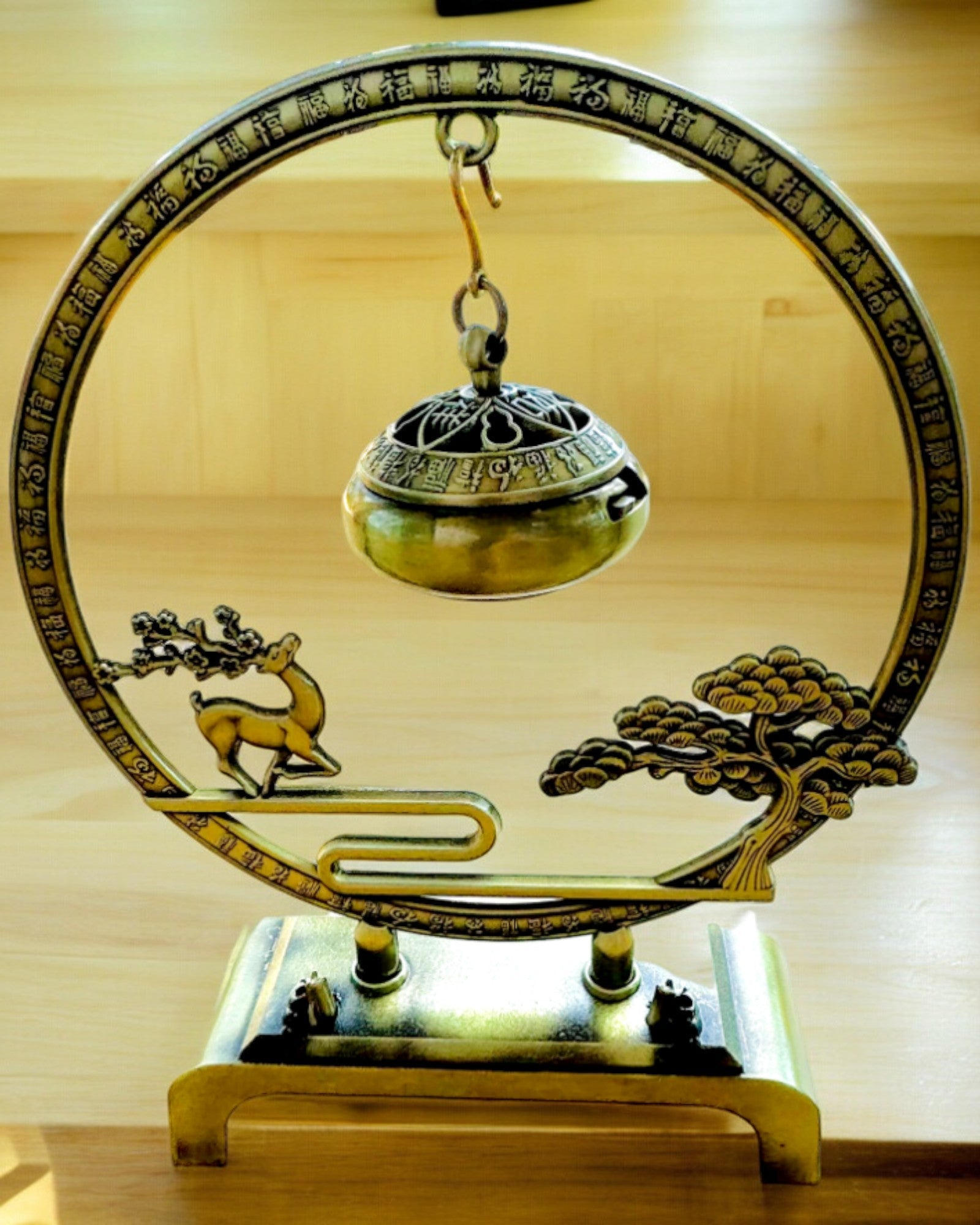 Porte-encens en métal élégant "Grande Sérénité" - possibilité de personnalisation par gravure