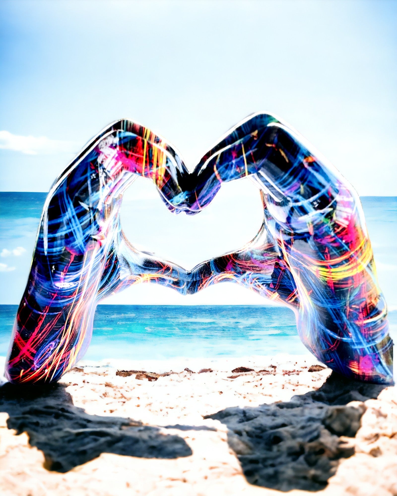 Kalejdoskop Serce – Décoration Artisanale en Résine avec Possibilité de Gravure