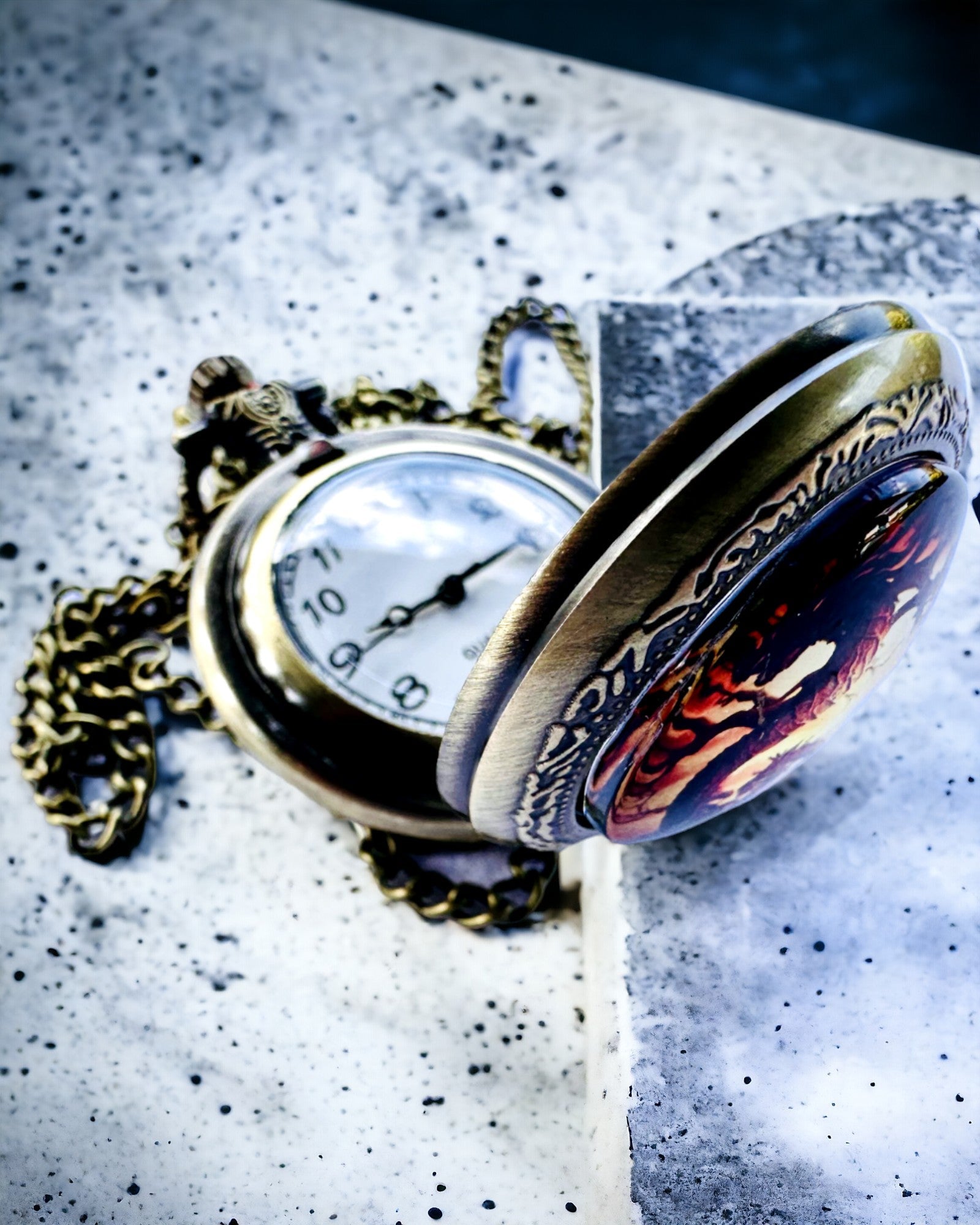 Montre de poche "Dragon's Twilight" personnalisation par gravure
