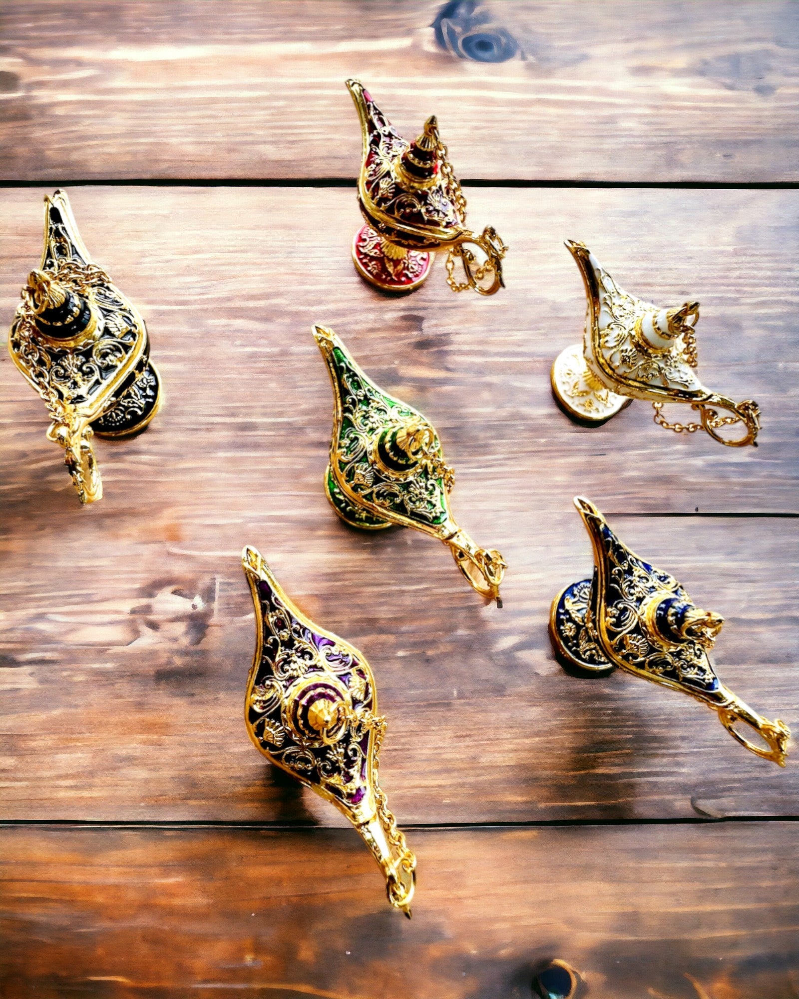 Petite lampe magique d'Aladin de 4 cm, porte-clés, 6 variantes de couleur - Souvenirs Enchantés, personnalisation par gravure