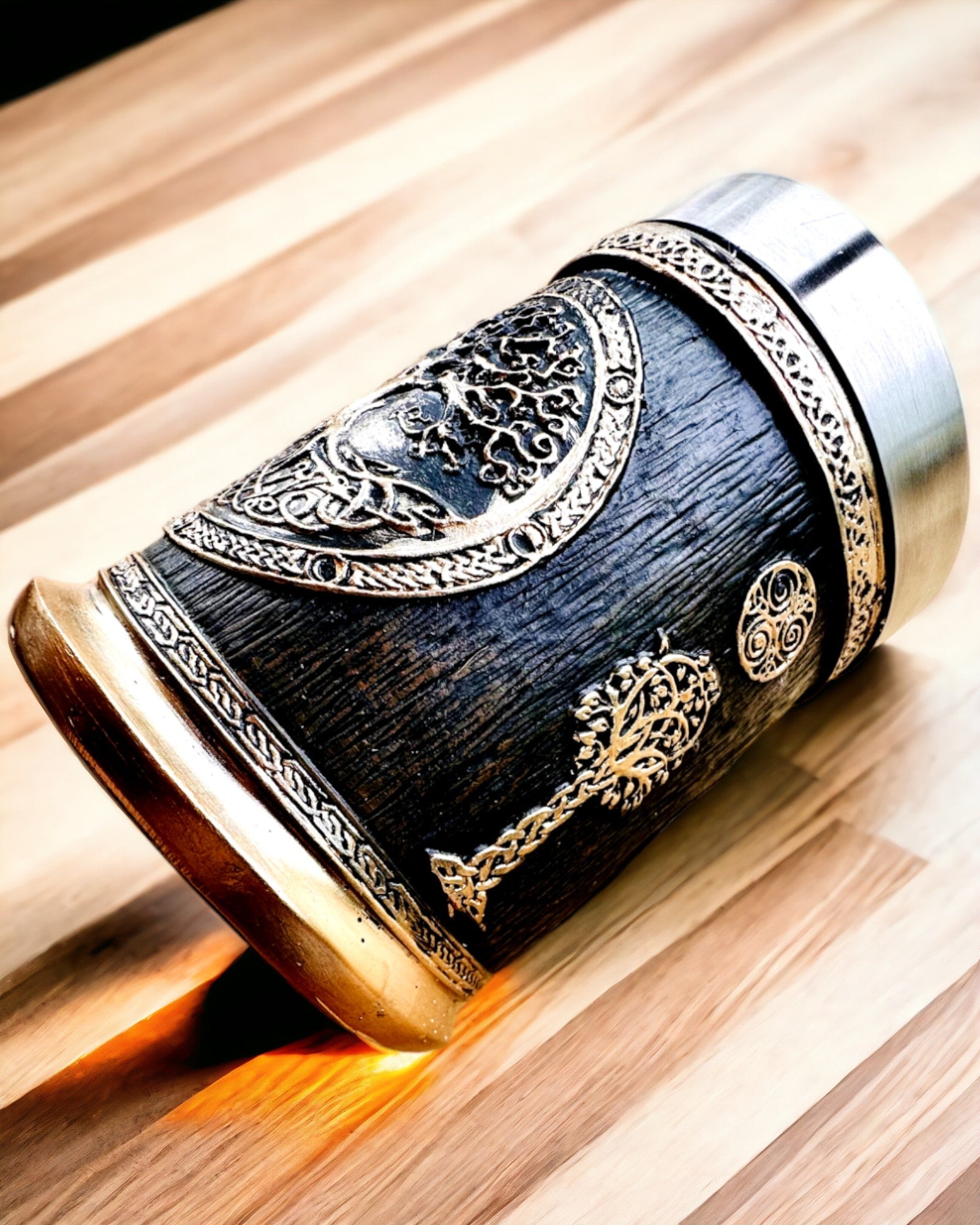Tasse Nordique Arbre du Monde - Exécution Magistrale, 600 ml, possibilité de personnalisation par gravure