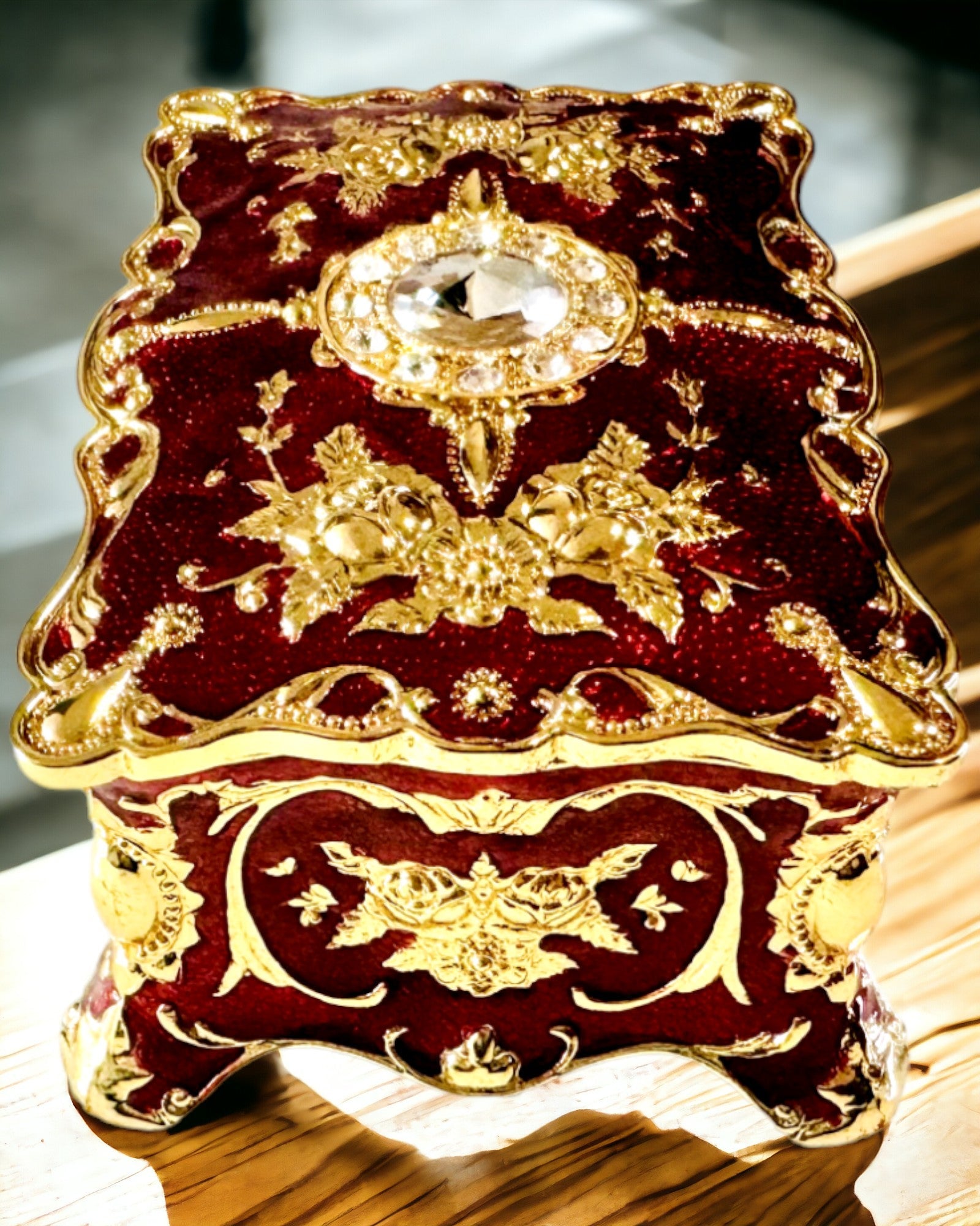 Vintage Stijl Sieraden Organizer – Metalen Schatkistje met Decoratieve Elementen