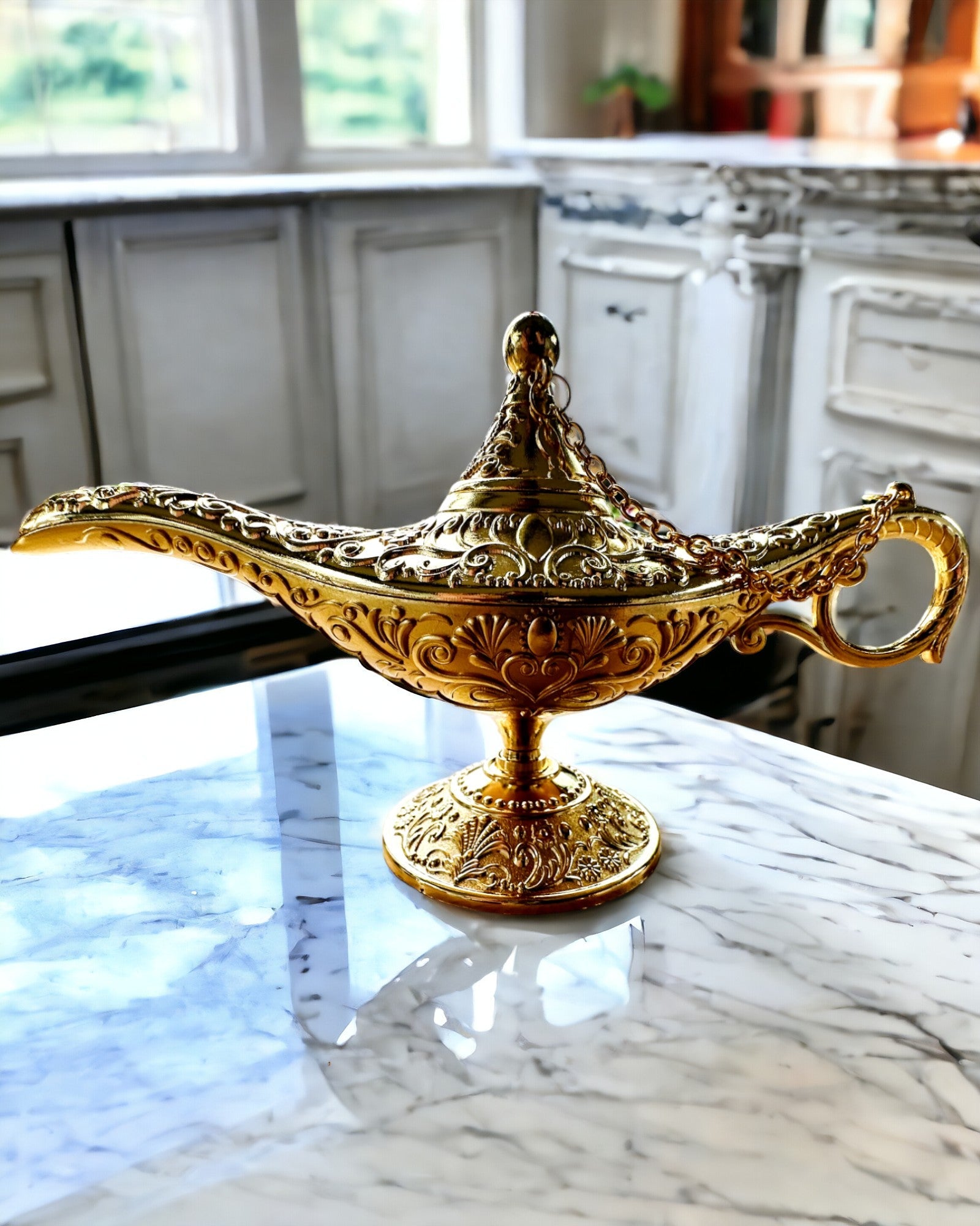 Lampe Magique d'Aladin avec Option de Gravure - Variante Classique Dorée, entrelacée