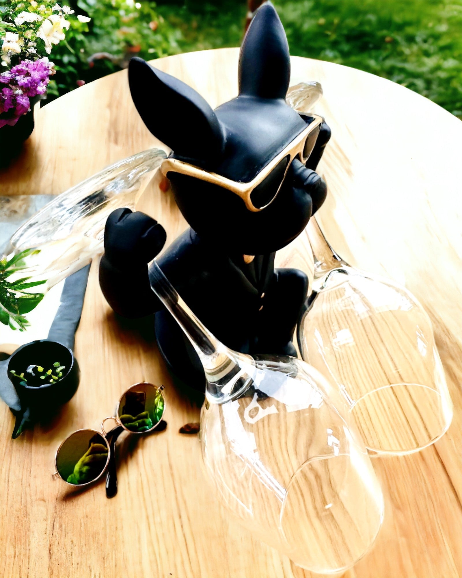 Figurine Bulldog Elegance - Porte-verres exclusif, possibilité de personnalisation par gravure