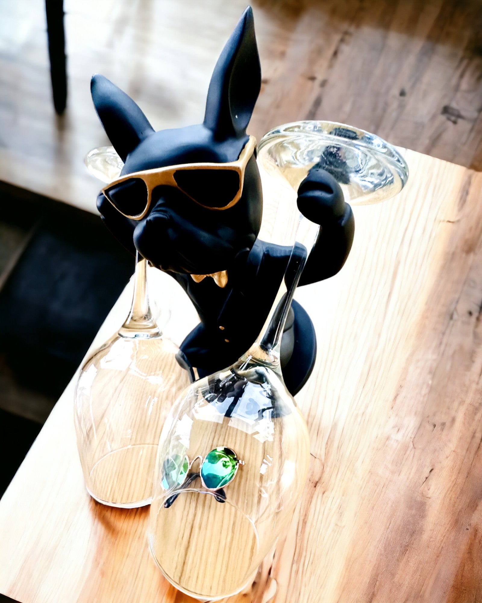 Figurine Bulldog Elegance - Porte-verres exclusif, possibilité de personnalisation par gravure