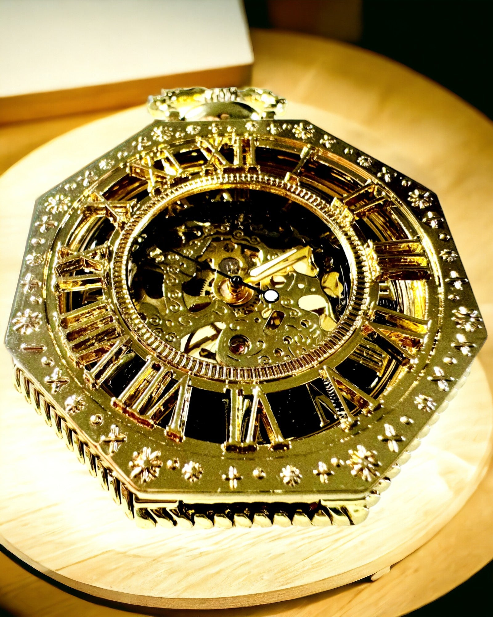 Montre de Poche Exclusive de Style Steampunk avec Mécanisme Visible sur le Cadran - Élégance Classique